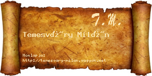 Temesváry Milán névjegykártya