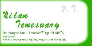 milan temesvary business card